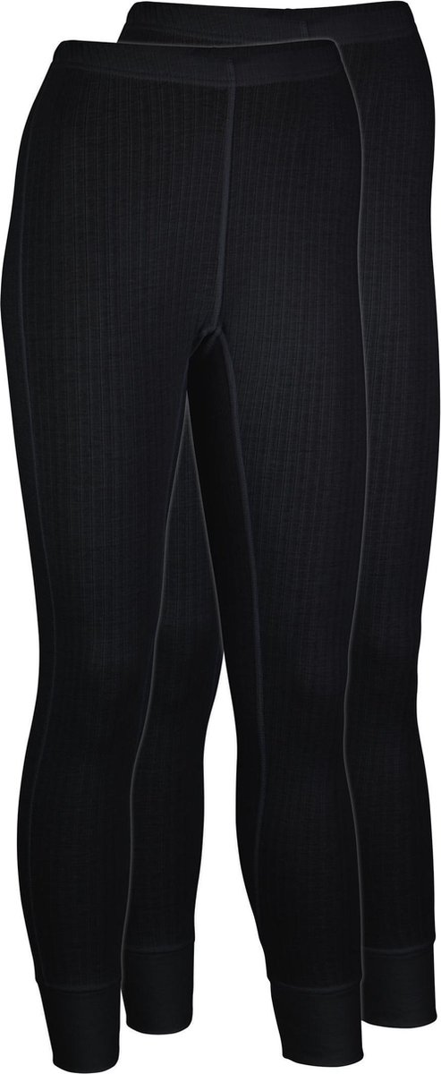 Avento - Maat 36 - Thermobroek Vrouwen - 2-Pack - Zwart