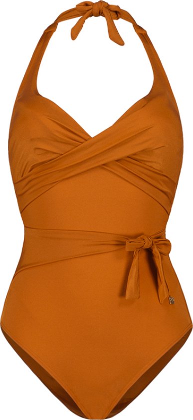 badpak, swimsuit, one-piece, koraal, bandjes
