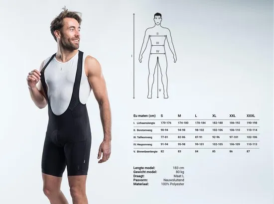 BBB Cycling PowerFit Bib Shorts - maat L - Fietsbroek kort- Heren - Zwart