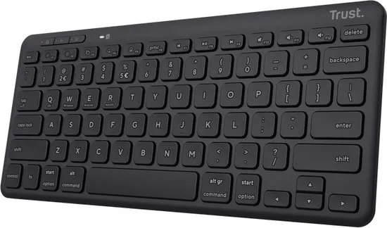 Trust Lyra - Draadloos Toetsenbord - Multi connect - Oplaadbaar - Azerty BE - Zwart