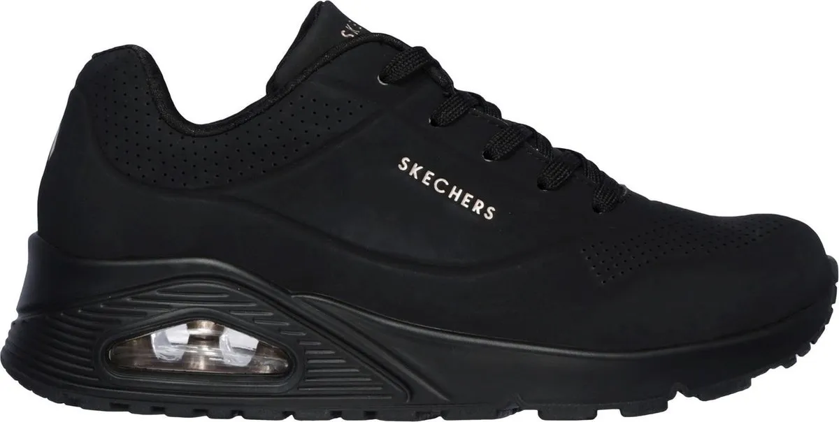 Skechers - maat 38 - Uno Dames Sneakers - Zwart