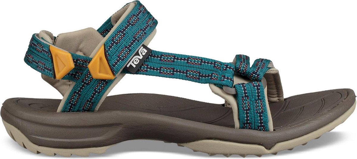 sandalen, wandel, teelbalk, gesp, teal