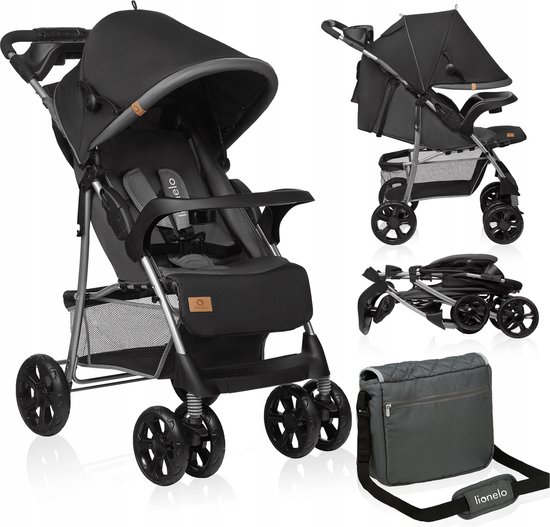 Lionelo Emma Plus Buggy en Kinderwagen - Licht en Duurzaam - Verstelbare Rugleuning tot Ligstand