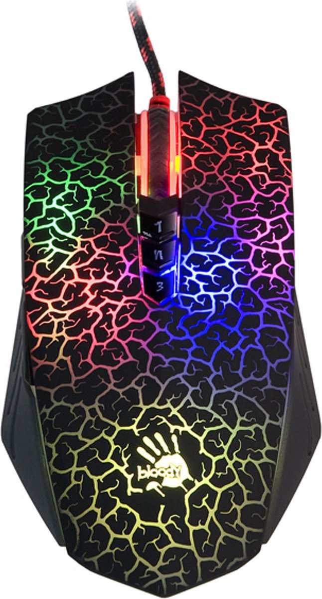 muis, gaming, muiskabel, RGB-licht, glitterende kabel