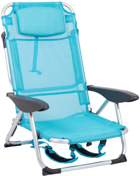 strandstoel, ligstoel, campingstoel, meshvoering, kussentje
