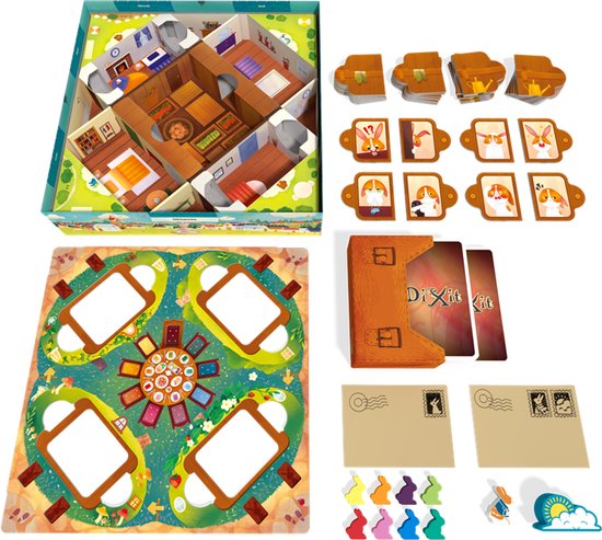 bordspel, puzzel, spelonderdelen, kaartjes, spelbord