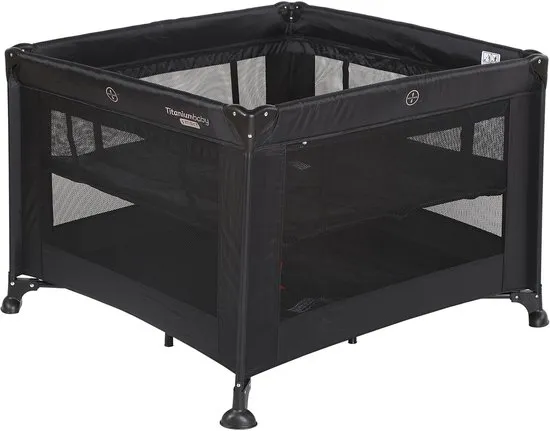baby-playpen, mesh-sides, foldable, black, portable