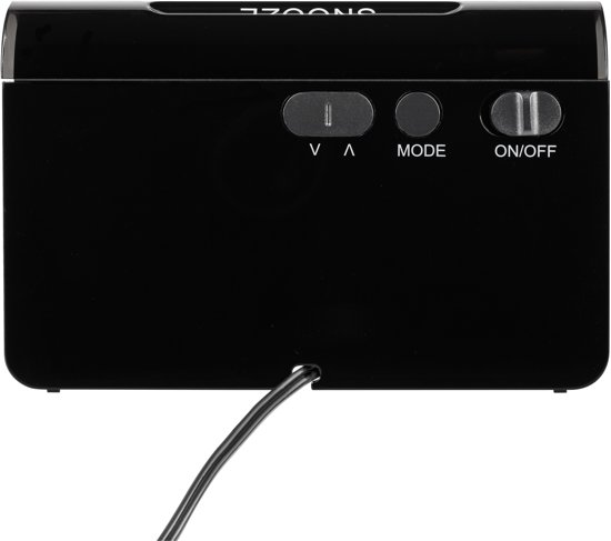 TFA Zendergestuurde Design Led Wekker - Alarm Met Snoozefunctie - Zwart - Wit