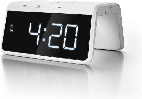 Caliber HCG019QI-WA - Wekker met draadloos laden - White
