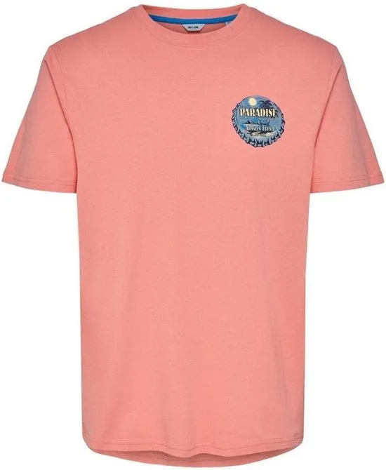 Only & Sons Heren T-Shirt - Burnt Coral - Maat L