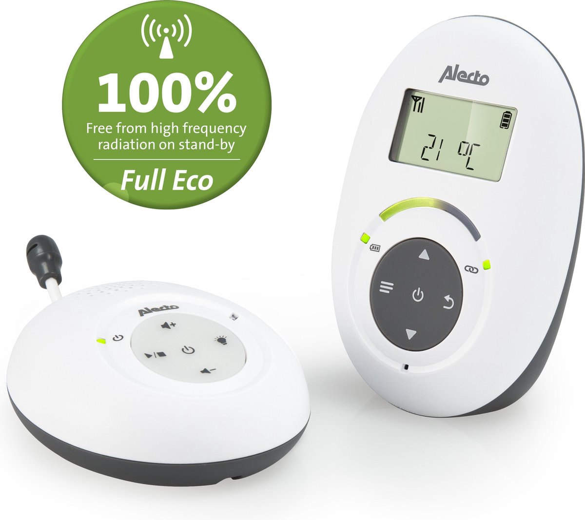 Alecto Baby DBX-125 Full Eco DECT Babyfoon met display, lange standby