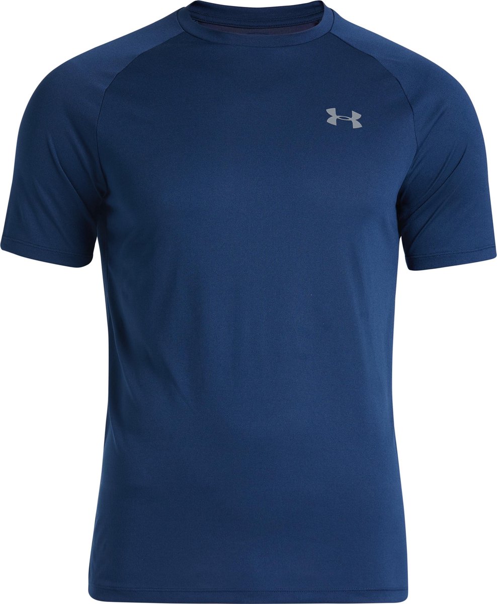 t-shirt, kort, kunstmatige stof, blauw, Under Armour logo