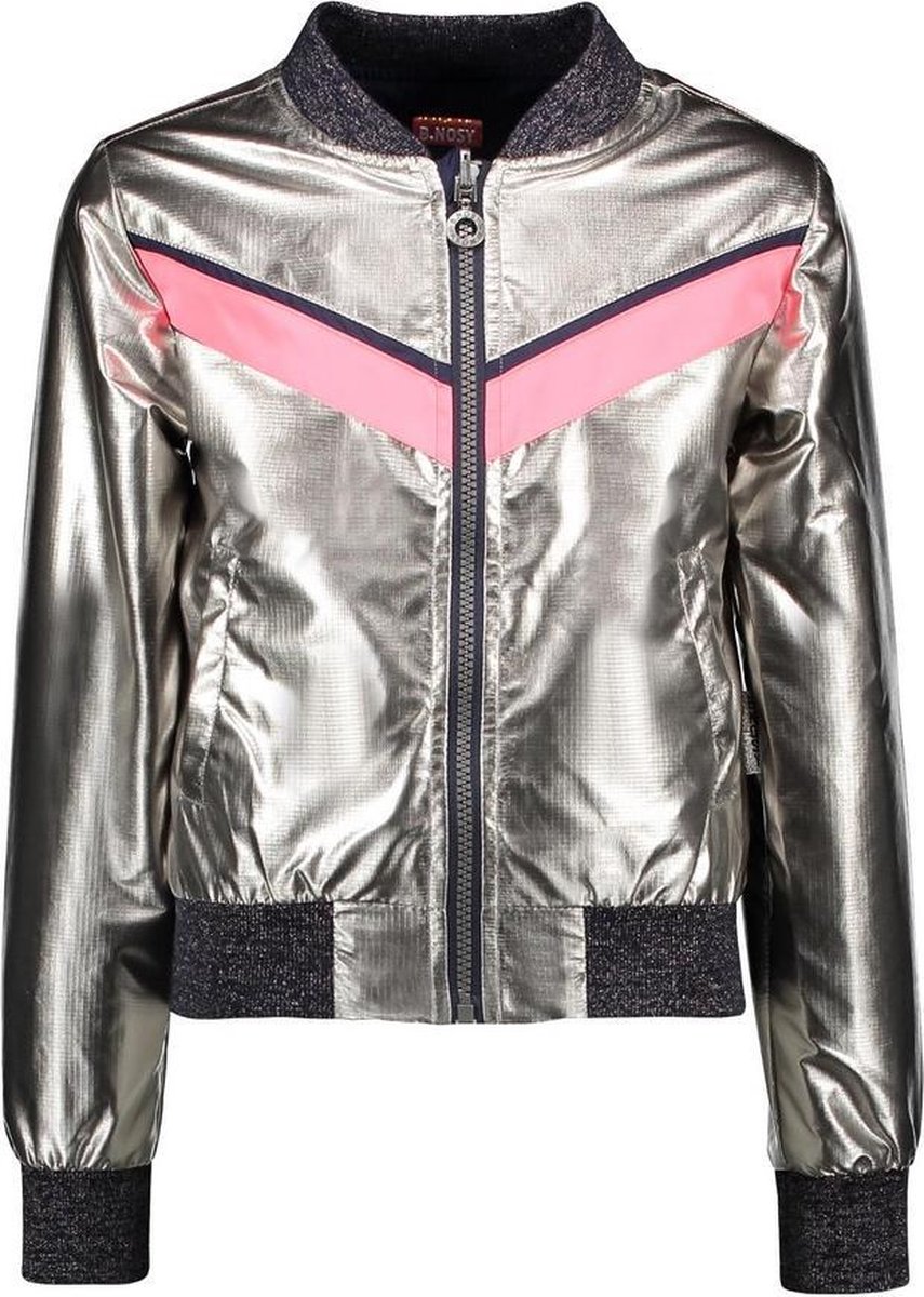 B. Nosy Kids - Maat 104 -  Meisjes Jas - Pewter