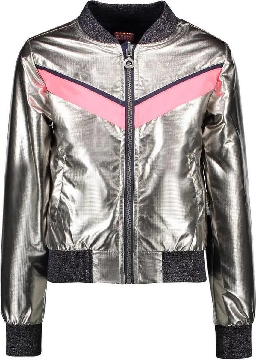 B. Nosy Kids - Maat 104 -  Meisjes Jas - Pewter