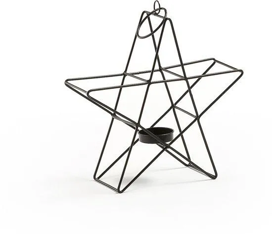 Kave Home STELL Kaarsenhouder - Metaal - Zwart