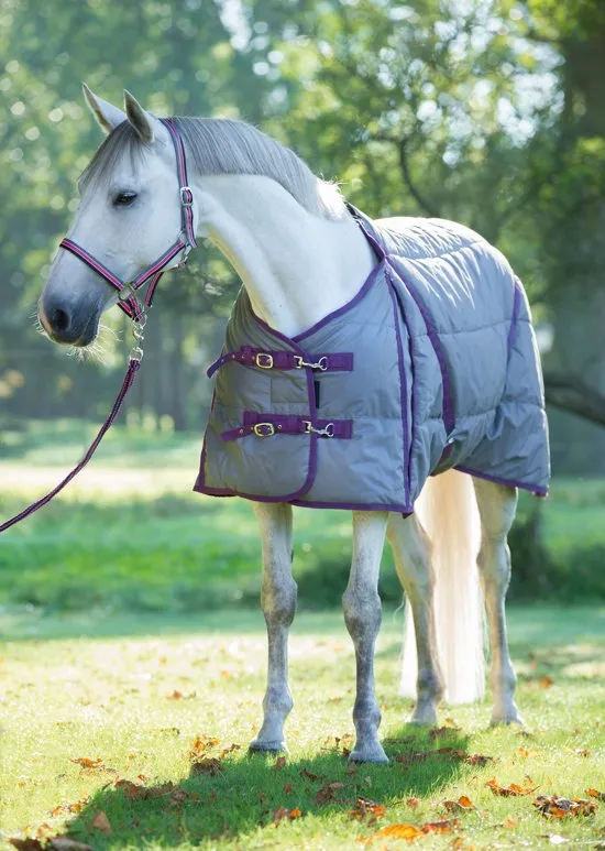 Kerbl Paardendeken Indoor - Grijs/rood - 145 cm