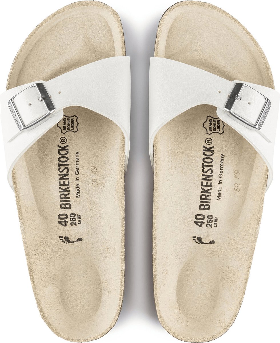 Birkenstock - maat 42- Madrid Dames Slippers - White