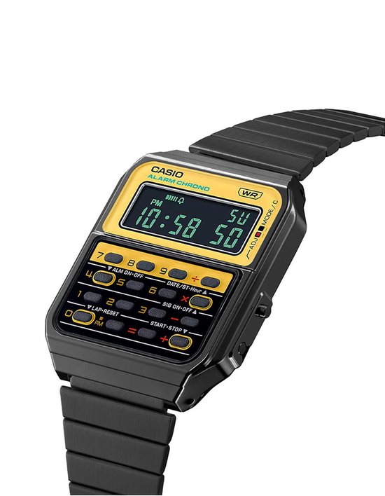 Casio Casio Collection Vintage CA-500WEGG-9BEF Horloge - Staal - Zwart - Ø 38 mm