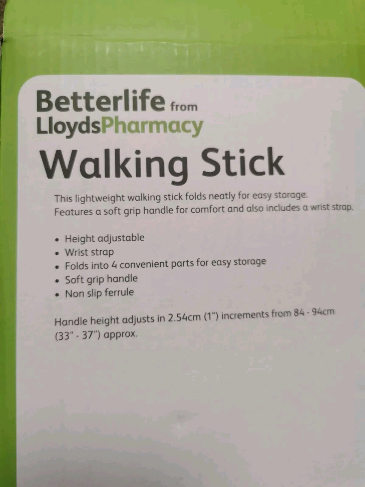 Betterlife - Opvouwbare - Verstelbare wandelstok - Loopstok ouderen -Zwarte afwerking