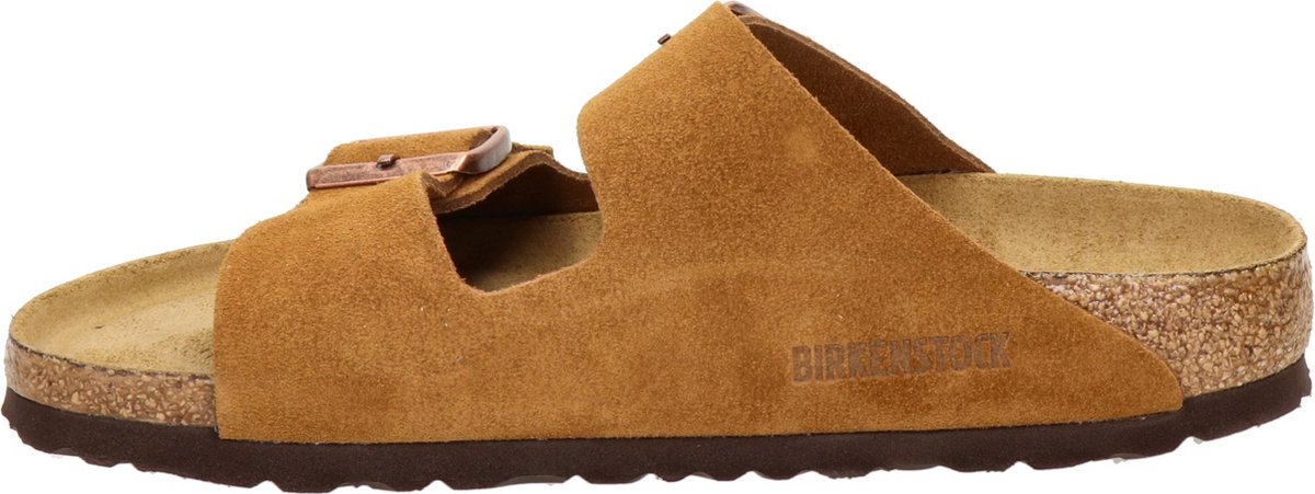 Birkenstock - Maat 39 - Arizona SFB VL Mink Narrow Dames Slippers - Mink