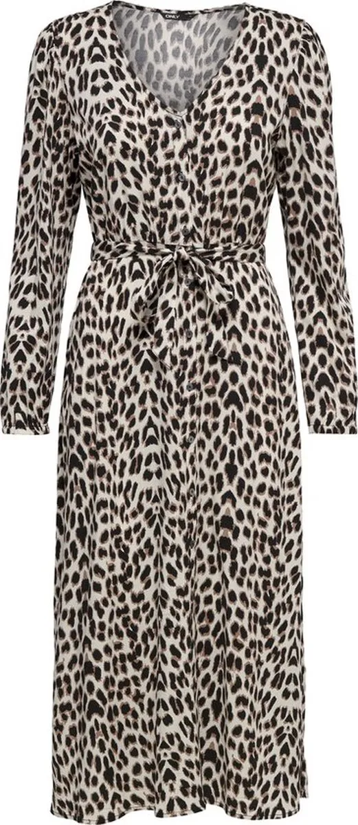 jurk, leopard, macro, kraagloze, kleding met wrap