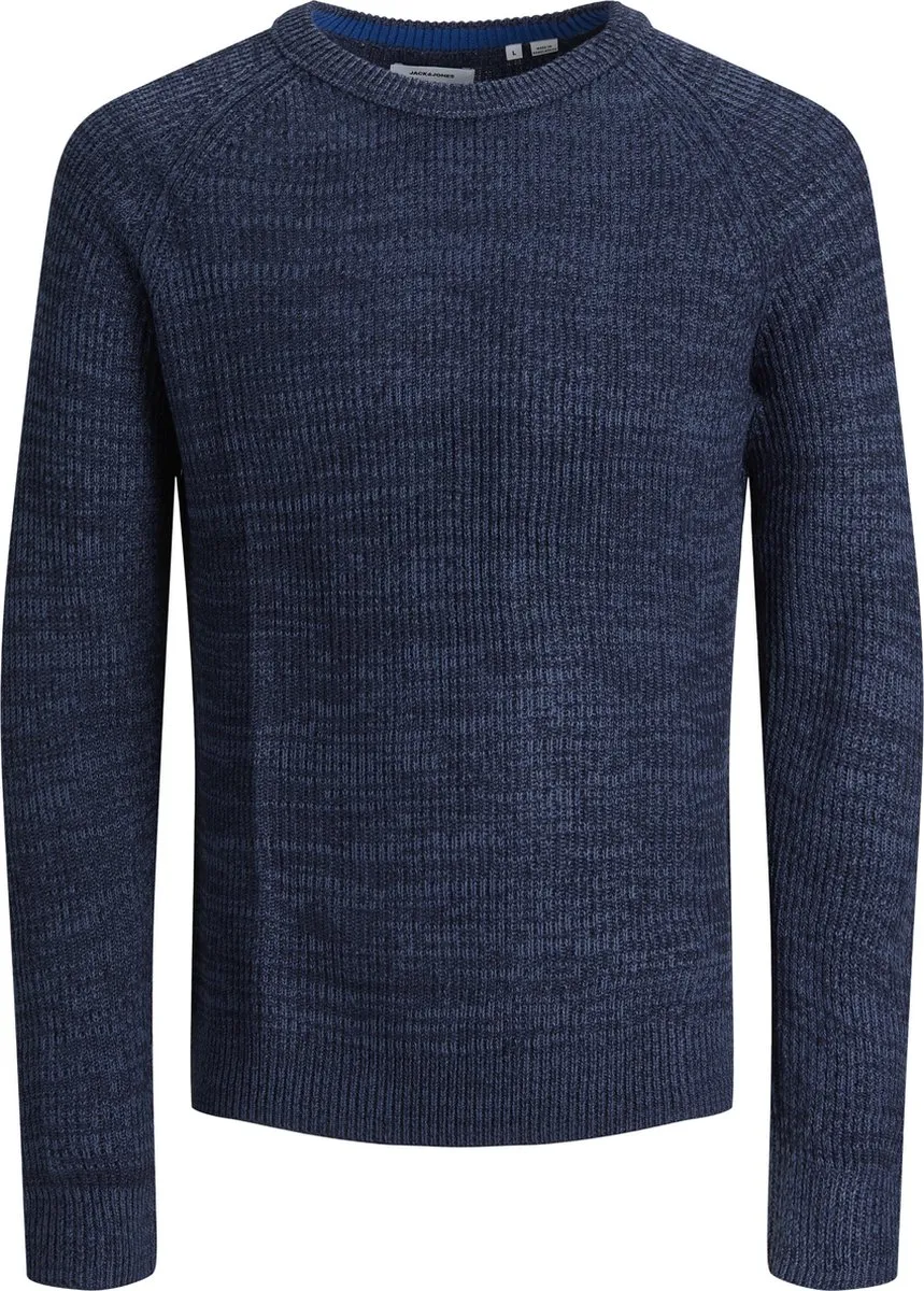 trui, knit, donkerblauw, ribbels, pullover