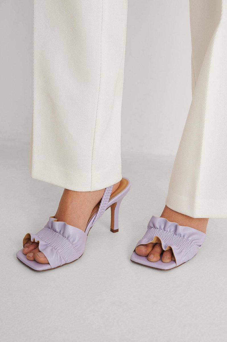 NA-KD Ruffled Vrouwen Sandalen - Lilac - Maat 37
