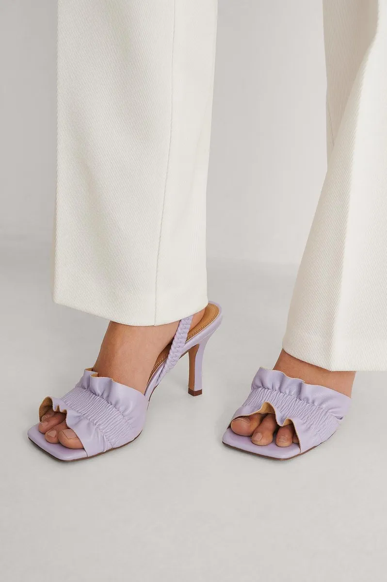 NA-KD Ruffled Vrouwen Sandalen - Lilac - Maat 37