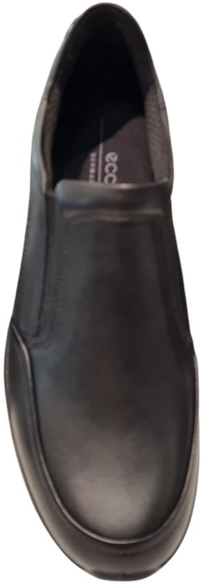 slip-on, loafer, zwart, leer, gesloten-toe