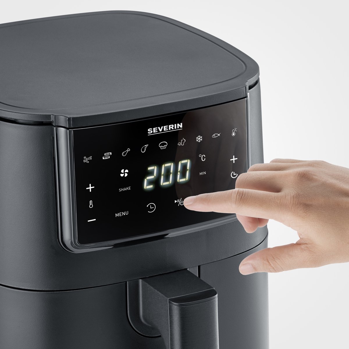 Severin FR 2461 - Airfryer - Hetelucht friteuse - Touchscreen - 4 Liter - 70 tot 200 Graden - 1300 Watt - Zwart