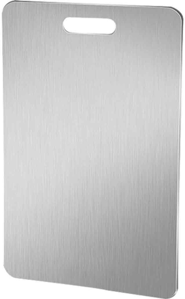 brushed metal, snijplank, rechthoekig, handgreep-spleet, zilver