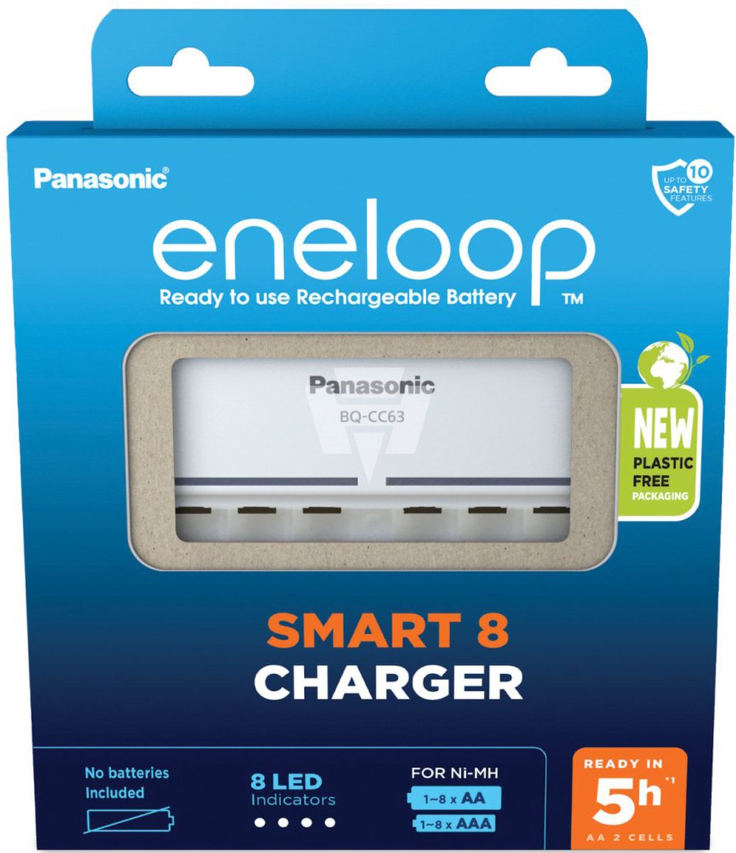 eneloop, charger, batterij, Ni-MH, 8LED