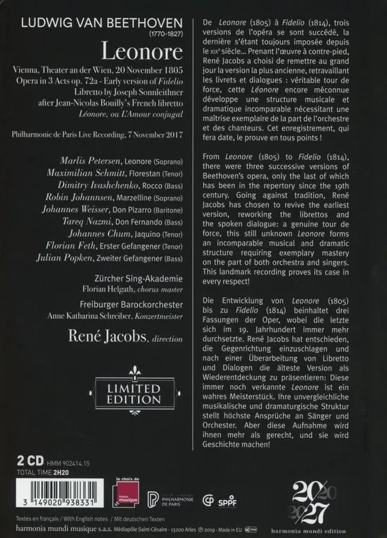 Beethoven Leonore (CD) Limited edition