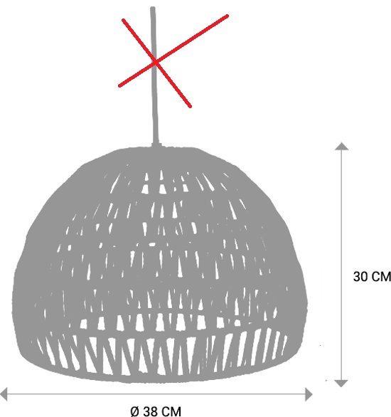 Koopjeshoek  - LABEL51 Touw - Lampenkap- Grijs - 38 cm