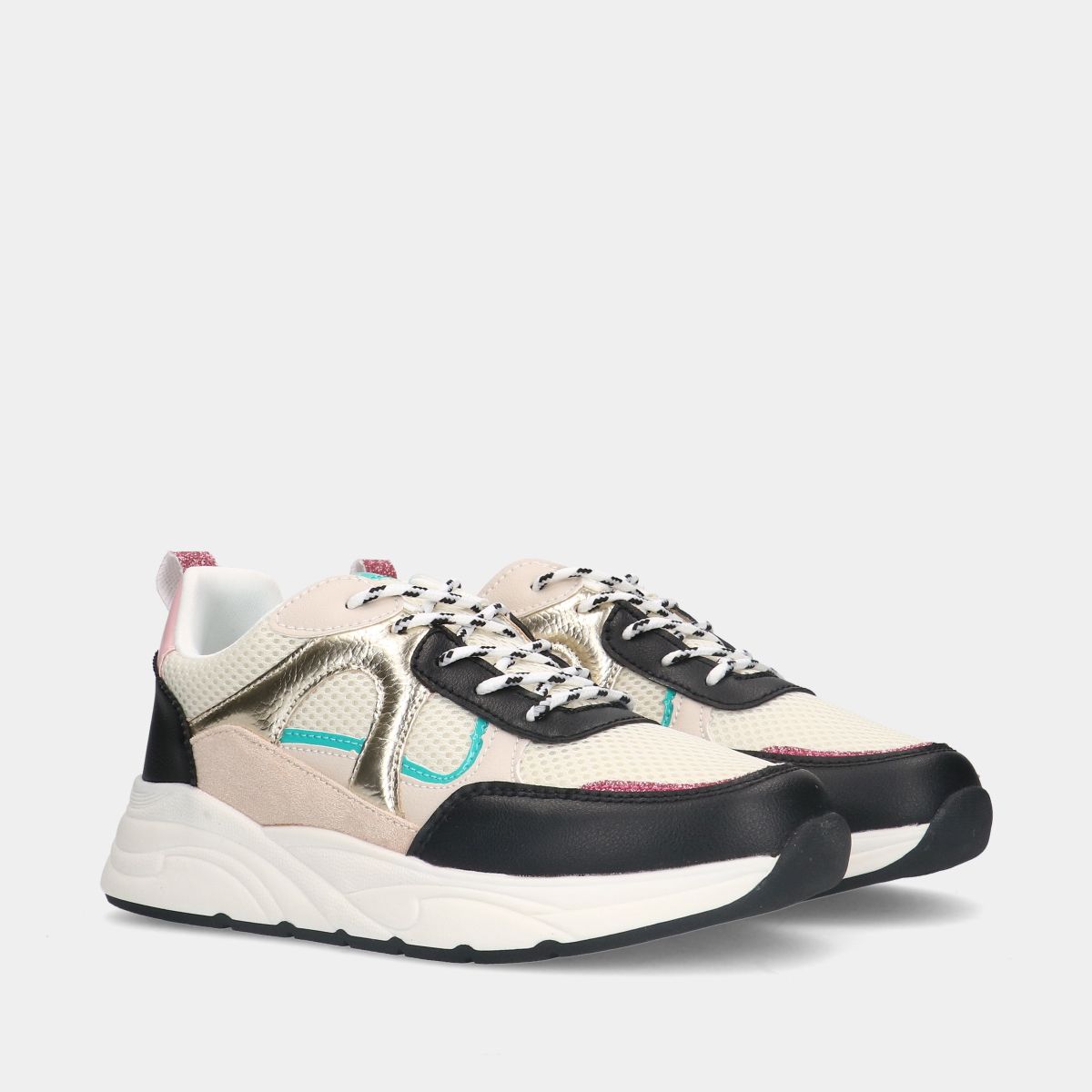 POSH by Poelman -maat 40- Black / Multicolor dames sneakers