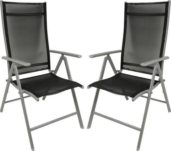 Garden Royal verstelbare stoel Santiago zwart set 2 st.
