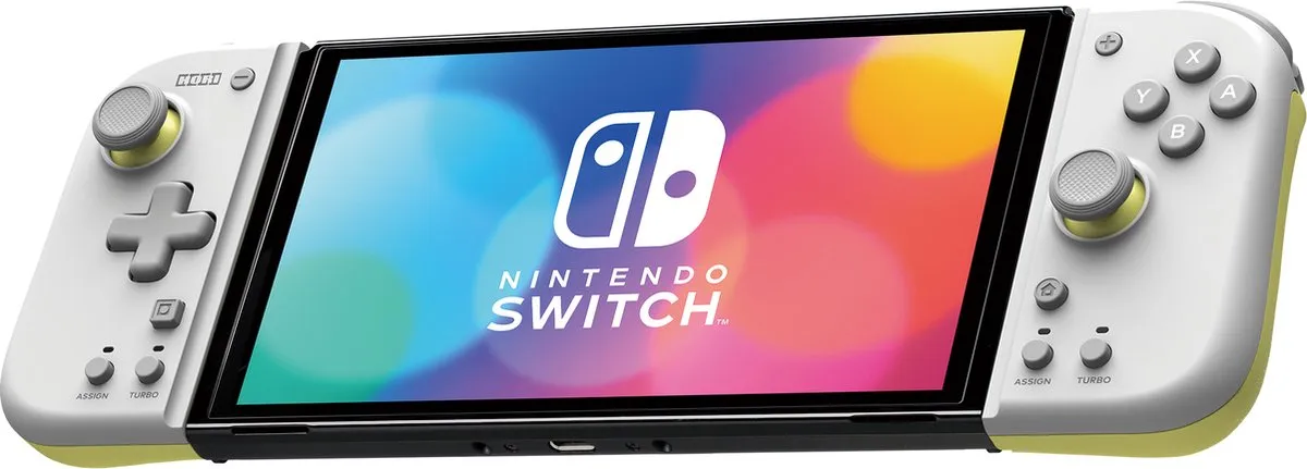 Hori Split Pad Pro Compact - Switch Controller - Licht Grijs/Geel - Nintendo Switch/Switch OLED