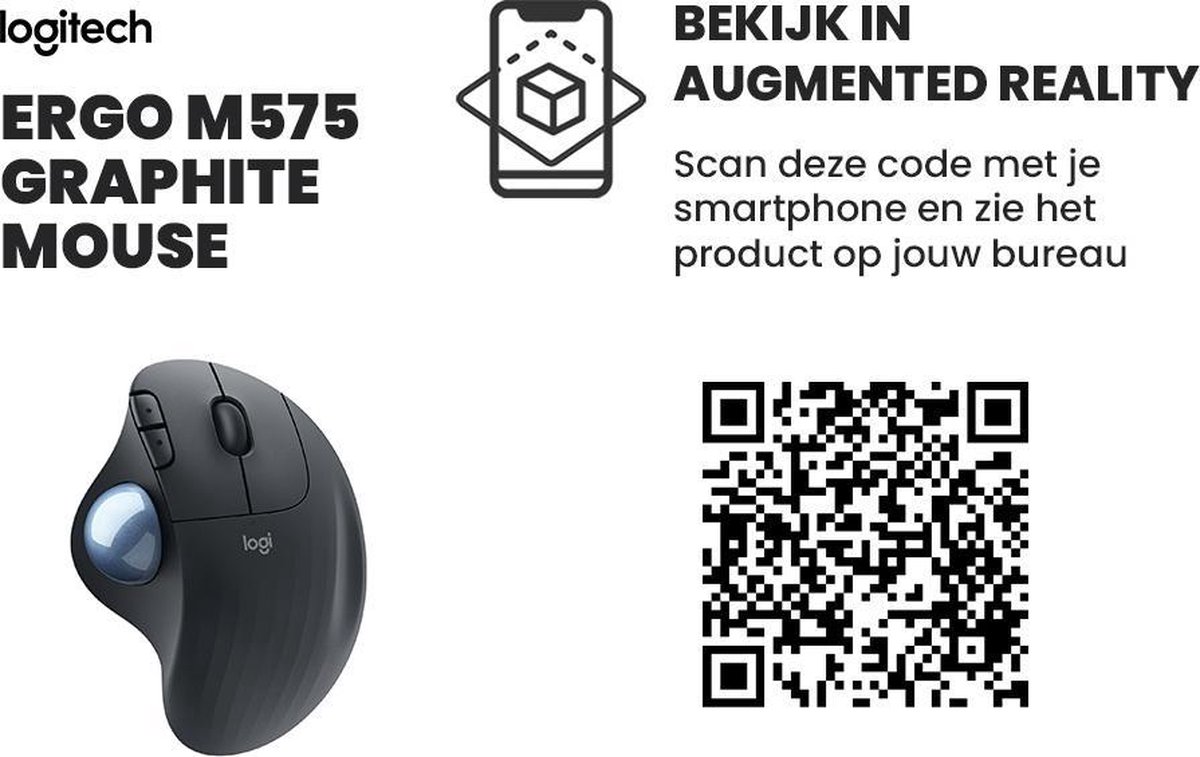 Logitech M575 ERGO Draadloze Trackball Muis - Graphite