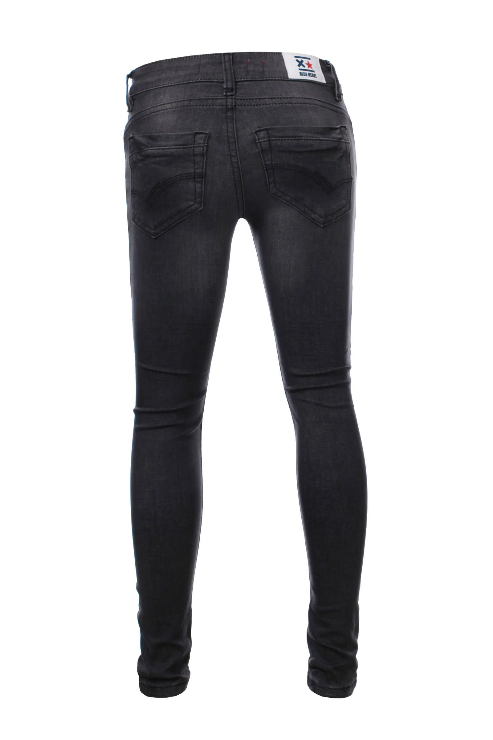Blue Rebel - maat 158 - super skinny jeans Gold verwassen zwart (rock wash)