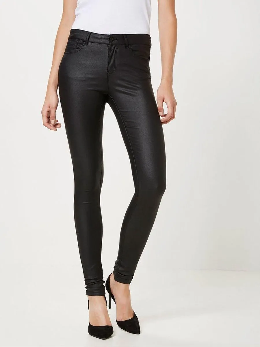 VERO MODA - Maat M x L32 - VMSEVEN NW SS SMOOTH COATED PANTS NOOS Dames Broek