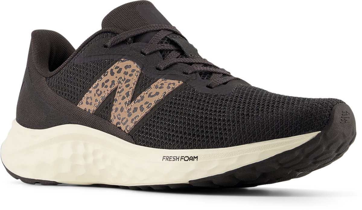 sneaker, sportschoenen, mesh upper, neus, Fresh Foam, leopard print, donker, black gray