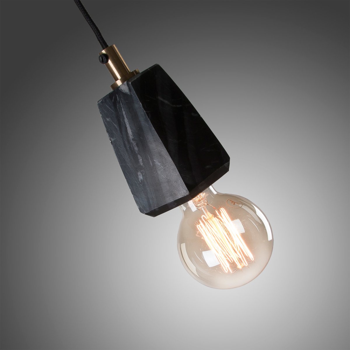 Kave Home Calpac - Hanglamp - Zwart Marmer - 9cm diameter