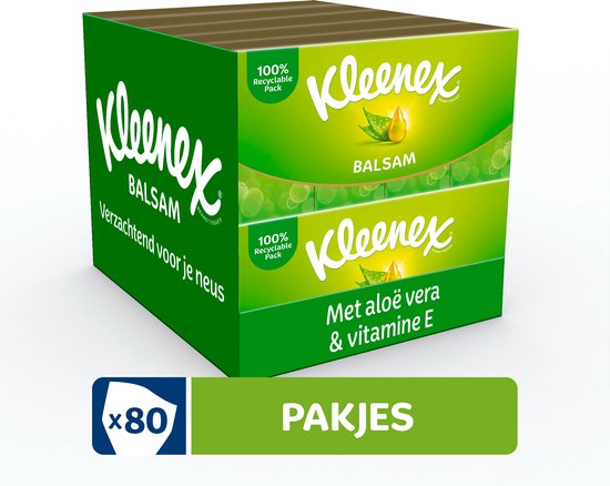 Kleenex zakdoekjes - Balsam - Voordeelbox - 8 pakjes x 10 stuks