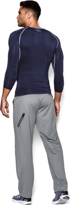 Under Armour HG Armour LS Heren Sportshirt - Midnight Navy - Maat S