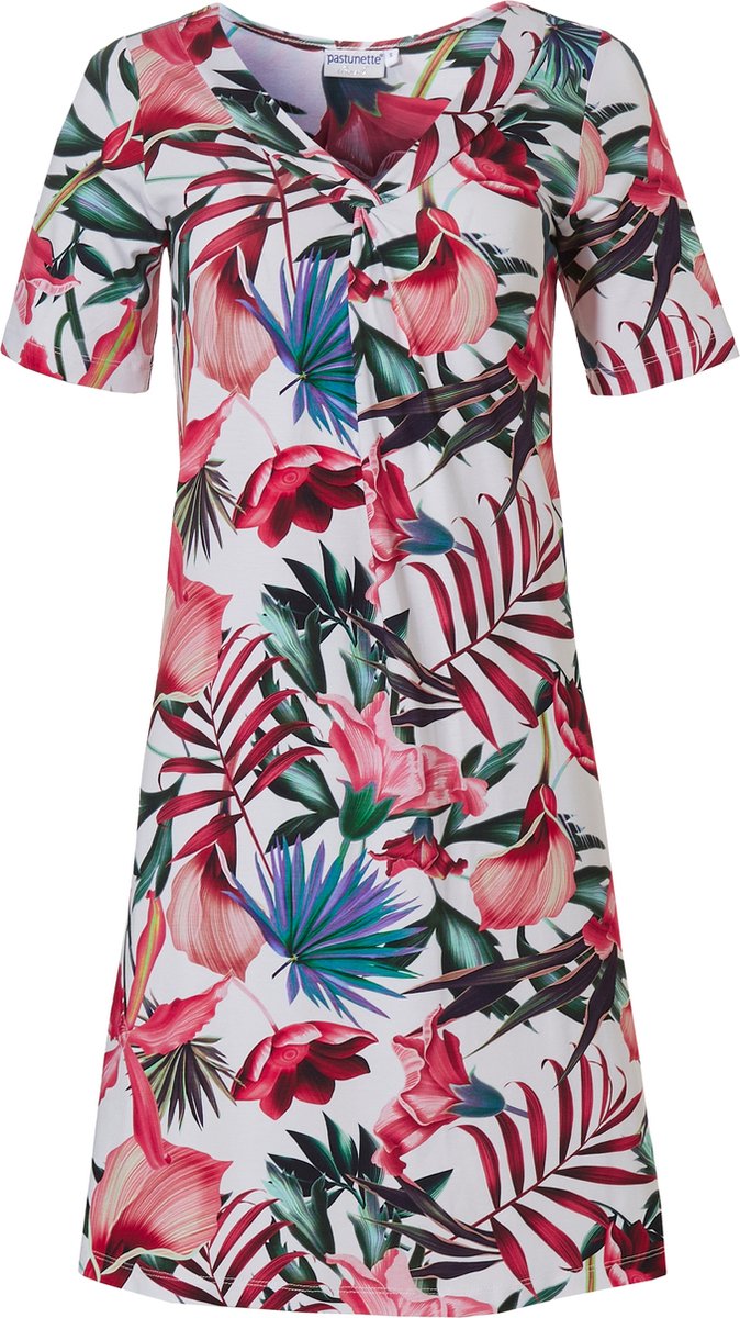Pastunette Beach Maat XL - Exotic - Dames Jurk - Wit/Meerkleurig