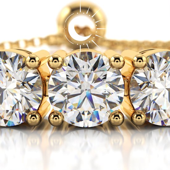 Tennis Armband Dames  - Verstelbare Tennisarmband - Goudkleurig - Stijlvol - Cadeau Vriendin M