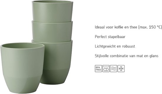 kopjes, bekers, keramische, groen, stackable