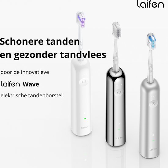 Laifen Wave Elektrische tandenborstel - Aluminium - 3 opzetborstels - Oscillerende en Vibrerende fun