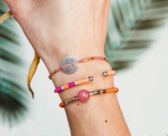 Scmyk armband BG-267 D Peppermint Patty zilverkleurig