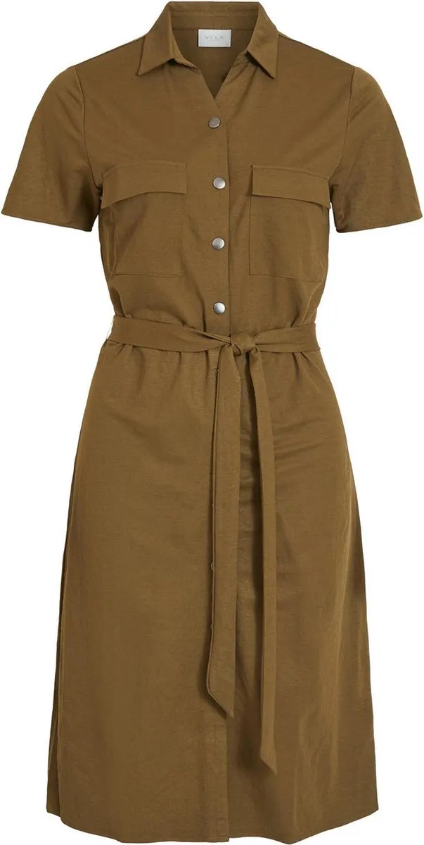 VILA - maat S-VISAFINA SS SHIRT DRESS - NOOS Dames Jurk
